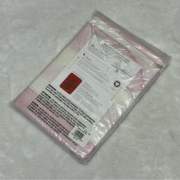 NEW Pottery Barn Kids Organic Sham Standard Pink Whit Kayla Rainbow Pink Stripe - Picture 3 of 3